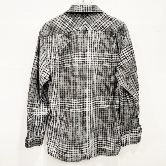 Hickey Freeman Printed Long Sleeve Button Down Shirt Cotton Size XL - Picture 2 of 6